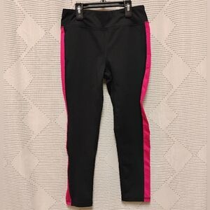 Athletic Works Kids Black and Pink Leggings Girls Size Large 10 / 12
